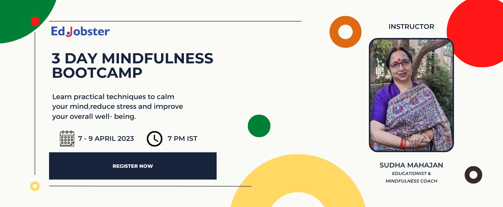 Register for the 3 day Mindfulness bootcamp