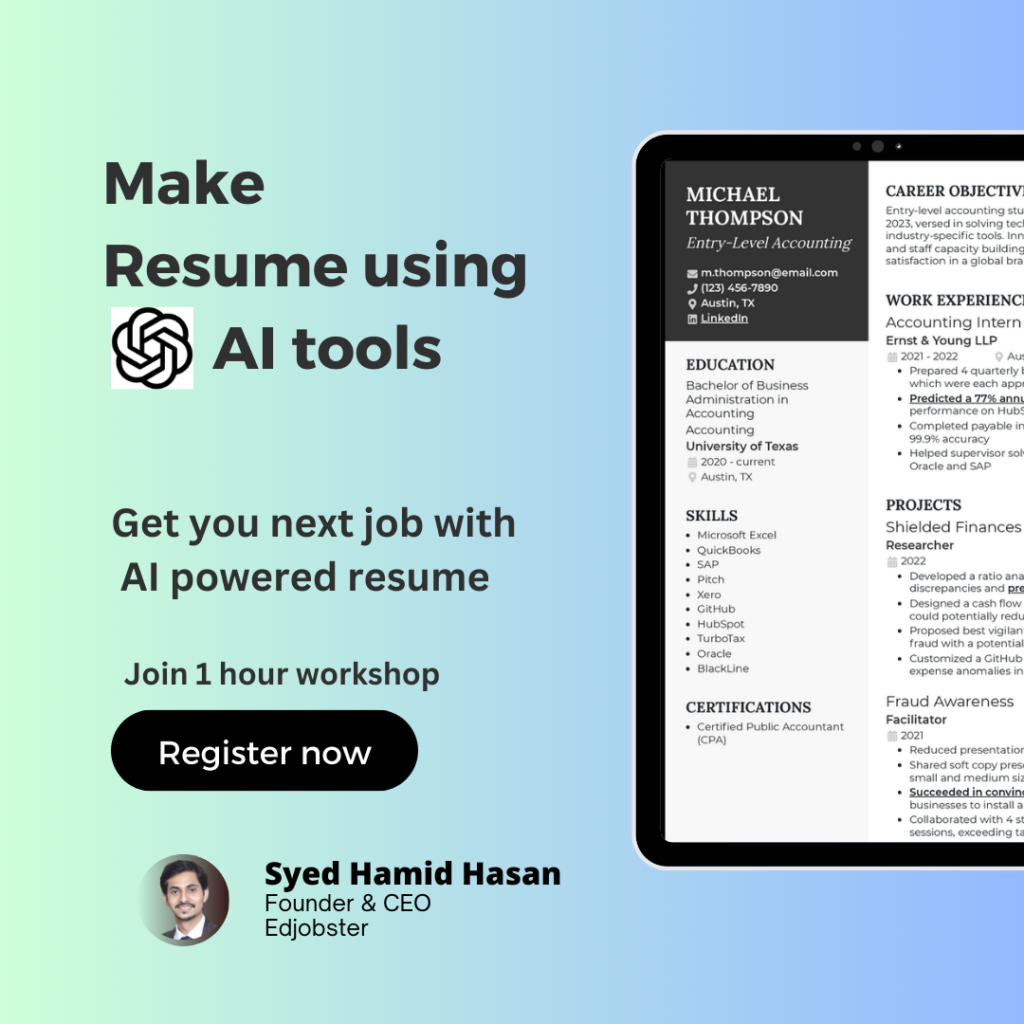 AI Resume Building workshop